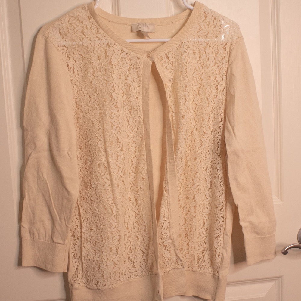 LOFT Lace Cardigan XL